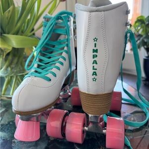 Impala White and Pink Roller Skates